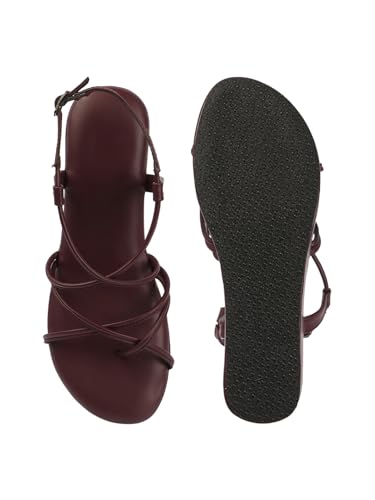 Image of TRYME Women Open Toe Comfort Multi Strap Stylish Daily Wear Wedge Heel Sandals