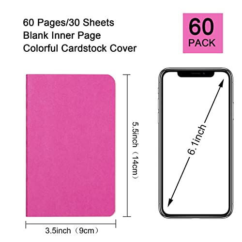 Rinrda 60 Pack Mini Notebooks 3.5X5.5 In,Mini Journals Memo Notepads For Kids, Small Pocket Notebook Set, 12 Colors For Students, Traveler, School Supplies, 3.5X5.5 Inches, 30 Sheets/60 Pages #TOP1