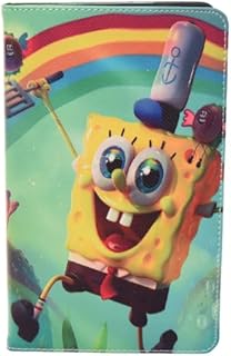 جراب حماية من الجلد الصناعي قابل للطي للتابلت بتصميم شخصيات كرتونية مطبوعة مع حواف أمان من السيليكون لتابلت T225، متعددة الألوان