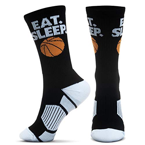 ChalkTalkSPORTS Basketball Socks - Mid Calf - Eat Sleep Basketball Adult