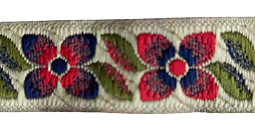 Kvr Nylon Polyester Silk Jacquard Wedding Party Woven Embroidery Home Decoration Ribbon Lace Decoration Garment Dress Skirt Packing (018-0.85 Inch Wide, 9 Yard In Roll) #TOP5