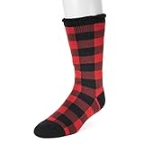 MUK LUKS ® Men's 1-Pair Heat Retainer Socks - Red/Black