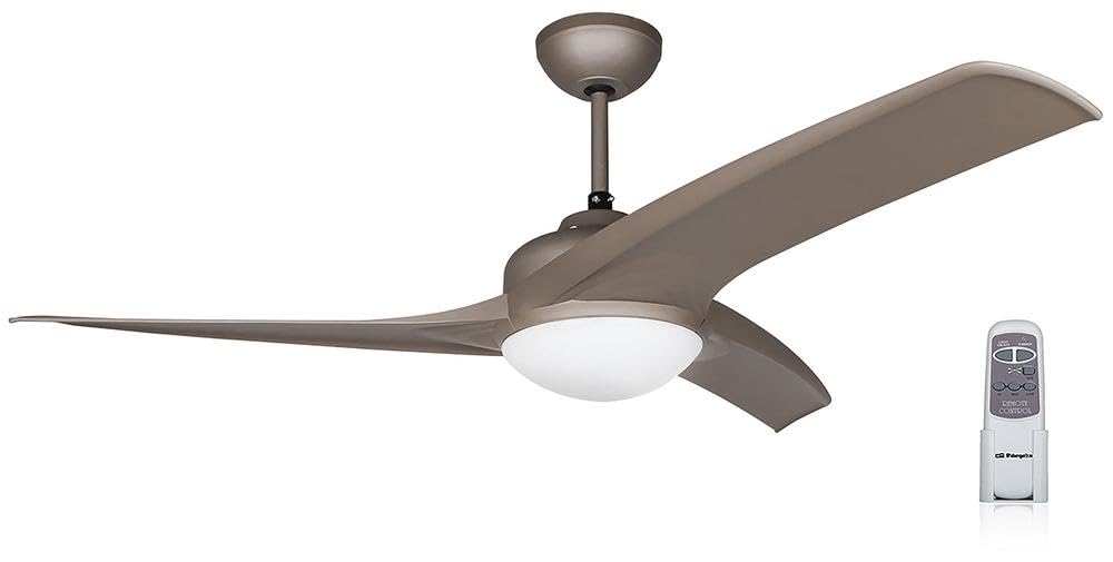 Orbegozo CP 93105 - Ventilador de techo con luz, mando a distancia, 105 cm de diámetro, altura de 41 cm, 3 velocidades de ventilación, silencioso, 50 W