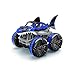 CNGY Véhicule tout-terrain Amphibien télécommandé électrique 2,4 G - Rotatif à 360 ° - Avec lumière - Modèle voiture (bleu)