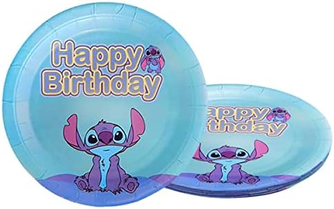 Lilo and Stitch Birthday Party Supplies Set,20pcs Lilo and Stitch plates and 20pcs lilo and stitch napkins