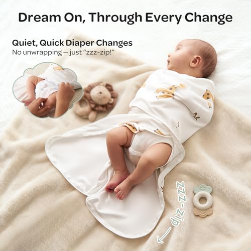 Image of Momcozy Swaddles for Newborns, Quiet Fastener Swaddle Suitable for Infant 0-3 Months, New-Parent-Friendly Sleep Sack, Reduce Startle Reflex, Newborn Boys Girls Registry Essentials, 2-Pack, Bravery