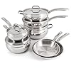 BergHOFF Belly Shape 18/10 Stainless Steel 12Pc Cookware Set, Metal Lids, Fast, Evenly Heat, Induction Cooktop Ready #1