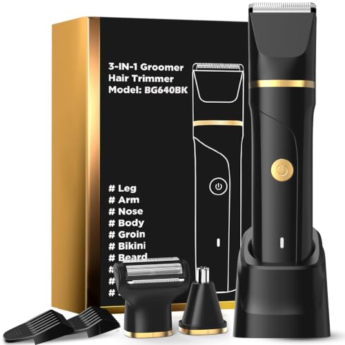 AREYZIN Beard Trimmer for Men,Manscape 3-in-1 Electric Razor Groin Groomer,IPX7 Waterproof Wet/Dry,Versatile Body Hair Trimmer for Ball/Beard/Nose,USB Rechargeable & Nose/Shaves Head,Gift for Men - Image 2