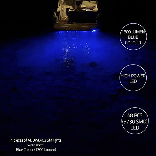 image for Al Aker Lighting LED Underwater Boat Lights, 25W 12V (Blue, Green, Whi