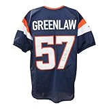 Dre Greenlaw Autographed/Signed Pro Style Blue XL Jersey Beckett