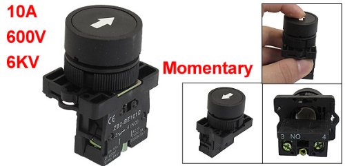 Sourcingmap 22mm 1 NO N/O Black Sign Momentary Push Button Switch 600V 10A ZB2-EA3351 - Image 2