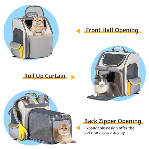 Cat-BackpackDog-Carrier-Backpack-for-Small-Dogs-PuppiesExpandable-with-Breathable-Mesh-Backpack-for-Outdoor-Travel-Camping-Hold-Up-to-18-Lbs
