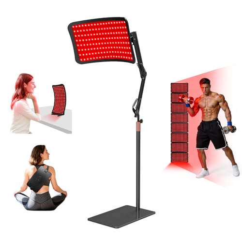 Red Light Therapy for Face and Body, 4-in-1 Red Infrared Light Therapy lamp with 660nm Visible Red Light & 850nm Invisible Infrared Light with Floor Stand,Infrared Light Therapy for Body