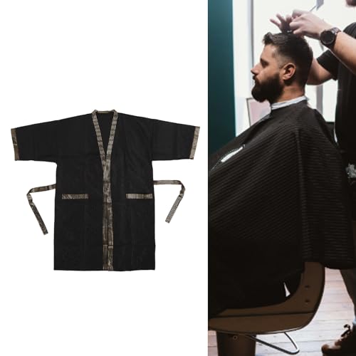 Mandil para corte de cabello con bolsillo y mangas cortas miniatura 7