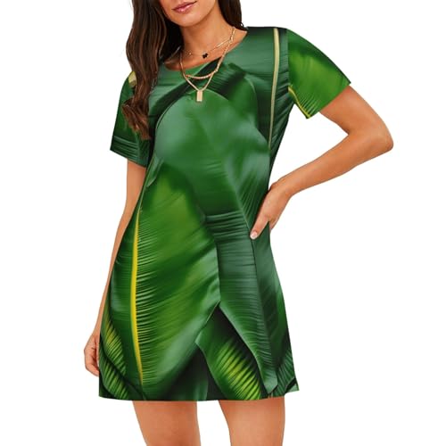 Chemise de nuit légère anti-chaleur pour femme motif bananier