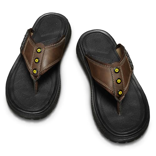Mens Flip Flops Sandals Slippers Casual Leather Toe Ring Style Sandals for Mens Home4