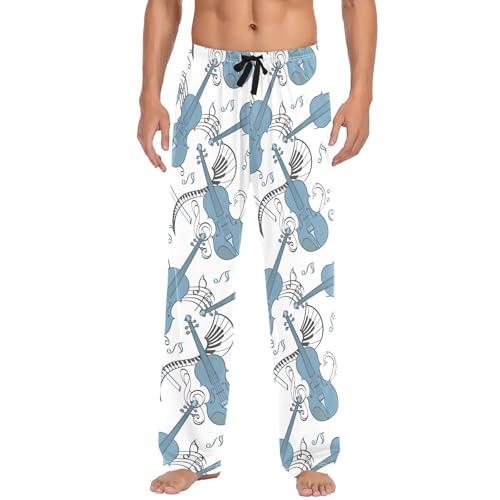susiyo Violin Men's Pajama Pants Cotton Pajama Bottoms Sleepwear PJ Pants Lounge Pants with Pocket Drawstring2