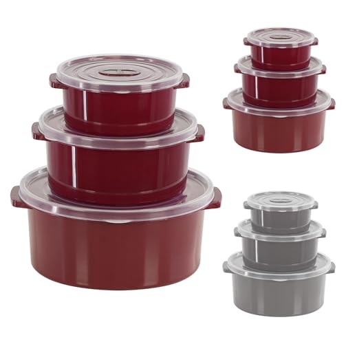 GEEZY Microwave Bowls with Vented Lids Set of 3 (0.5 1 2L) - Nesting Round BPA Free Dishwasher & Freezer Safe - Microwave Cookware for Meal Prep Food Storage Leftovers or Daily Use