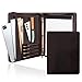 Vintage 3-Ring Binder Portfolio, Handmade Crazy-Horse Leather Legal Pad/Notepad Padfolio Case for Business Daily & Travel (Non-Custom, Dark Brown)