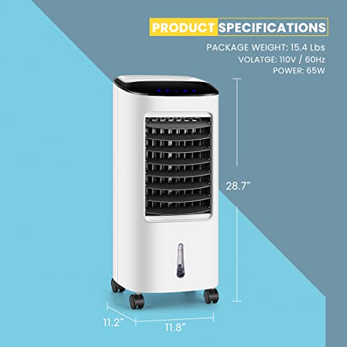 image for VIVOHOME Portable Evaporative Air Cooler 110V 65W Fan Humidifier with 
