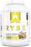 RYSE Loaded Protein Powder - Blueberry Muffin - 25g Whey Protein Isolate & Concentrate with Prebiotic Fiber & MCTs - Low Carb, Low Sugar, Digestive-Friendly - 54 Servings / 4 lb Tub