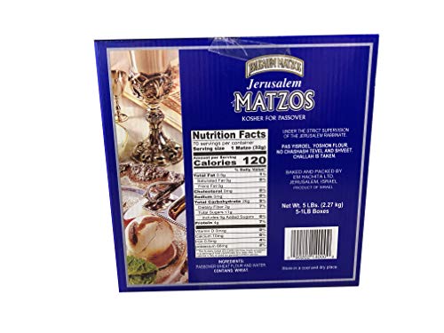 Jerusalem Matzos Passover Matzos, 5 - 1 Lb Packages With One Resealable Stay-Fresh Pouch #TOP3