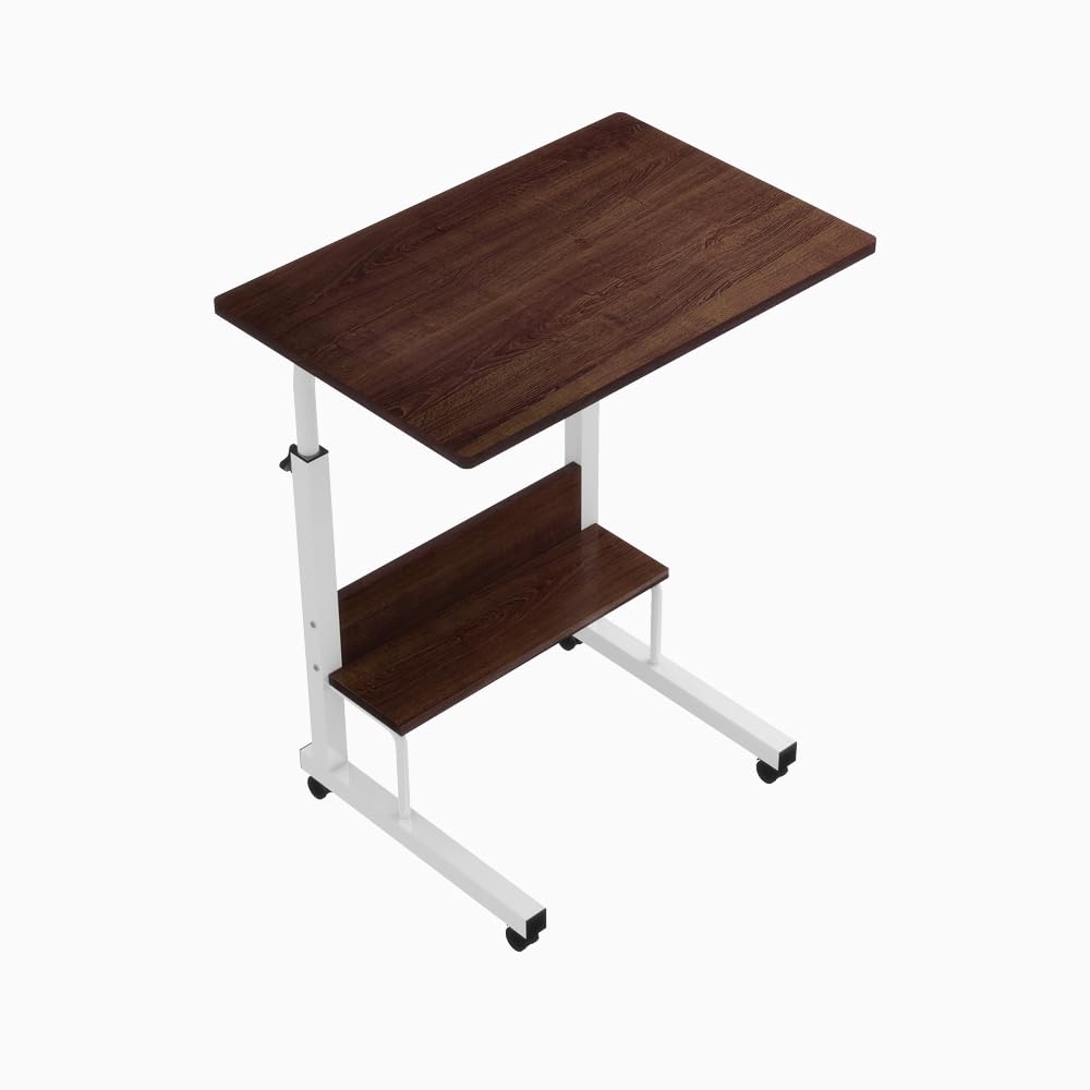Homeland Multi Purpose Laptop Table | Wooden Table with Adjustable Height, Wheels | Dark Brown (60 x 90 x 40 Cm) 3