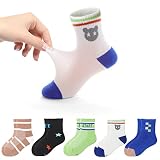 Boy's Cotton Crew Ankle Socks with Lycra, for Gym, Athletic, Everyday Active, 5 Pack, 6-8 Years Old