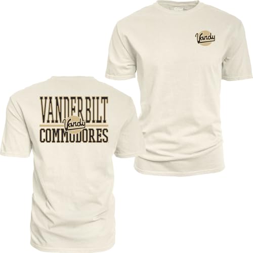 Vanderbilt Commodores NCAA Officially Licensed T-Shirt Ringspun Front/Back Mascot Ivory, Large