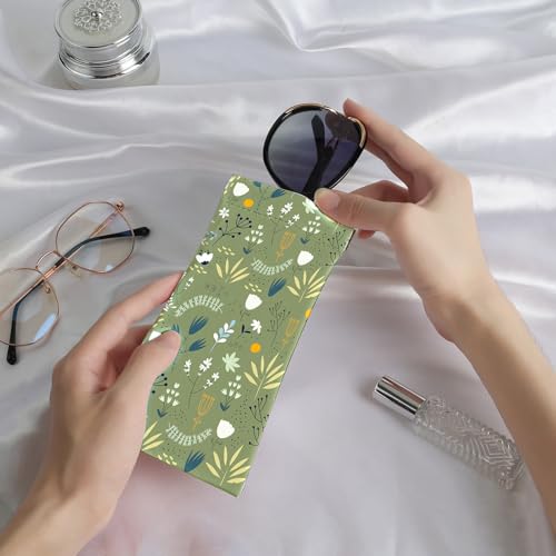 Image of Anikathy 2Pcs Sunglass Eyeglass Glasses Case Soft PU Leather with Cleaning Cloth Portable Glasses Pouch Bag for Men Women