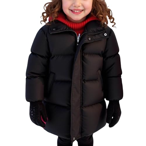 Girls Winter Coat Mid-Long Hooded Puffer Jacket Winter Fashion Quilted Padded Jackets Insulated Thicken Outerwear