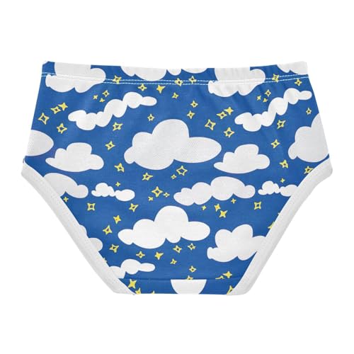 Toddler Underwear Custom 2t Cotton Panties for Girl Fancy Briefs Girls Undies White Clouds Stars Blue Night Sky2