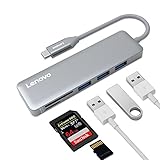 Lenovo USB C Hub, USB Type-C Adapter with 3 USB 3.0 Ports and SD/TF Card Reader, for MacBook Pro, Chromebook Pixel, and More