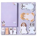 Hommie Cute Sticky Notes, Dog Sticky Notes Set Planner Dividers Self-Stick Notes Pads Animal Divider Tabs Bundle Writing Memo for Dog Lovers Home Office School Supplies