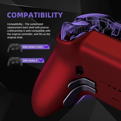 Image of eXtremeRate Replacement Bottom Shell Case for Xbox Elite Series 2 Controller, Custom Scarlet Red Back Housing Cover for Xbox Elite Series 2 Core Wireless Controller Model 1797