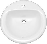 PROFLO PF191R Rockaway 19-Inch Round Vitreous China Drop-In Bathroom Sink with Overflow, White
