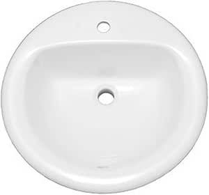 PROFLO PF191R Rockaway 19" Circular Vitreous China Drop In Bathroom Sink with Overflow and 1 Faucet Hole at 0" Centers - White