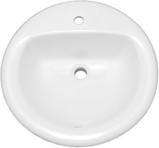 PROFLO PF191R Rockaway 19" Circular Vitreous China Drop In Bathroom Sink with Overflow and 1 Faucet Hole at 0" Centers - White