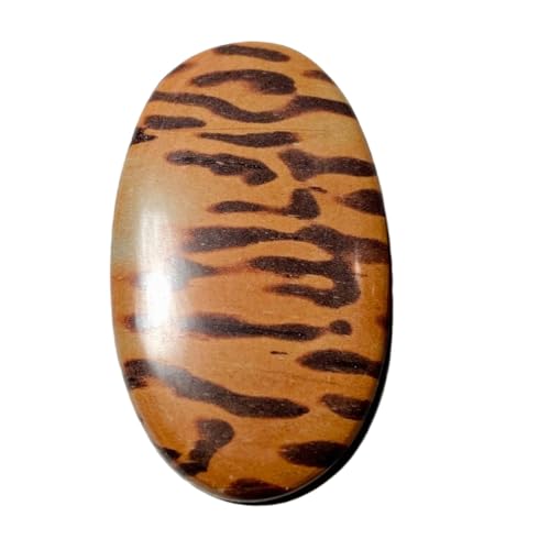 Cabochon en jaspe peau de tigre 49x27mm pierre naturelle pour création de pendentif