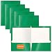 2 Pocket Glossy Laminated Green Paper Folders, Letter Size, 25 Pack, Green Paper Portfolios by Better Office Products, Box of 25 Green Folders