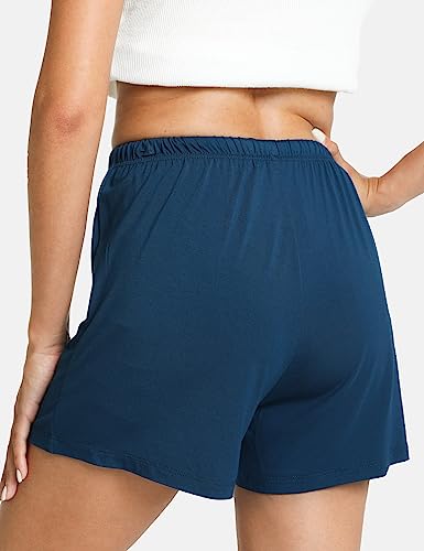 Image of GYS Women's Bamboo Viscose Cooling High Waisted Pajama Shorts | Moisture wicking, Breathable, Tagless, Soft stretch, Elastic waist with drawstring, for hot flashes & summer sleep