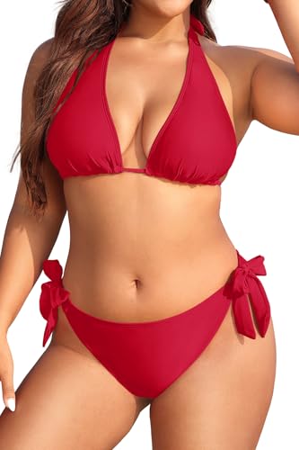 Image of Tempt Me Women Plus Size Sexy Bikini Set Two Piece Tie Side Swimsuit