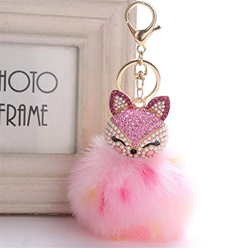 ERDING Llaveros,9 cm Lindo Zorro con Incrustaciones Taladro t Mujeres Llavero Titular llaveros