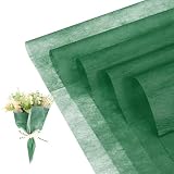 PATIKIL Seidenpapier zum Verpacken (28 x 28 cm, Weihnachtsgrün) (35 Blatt) entnehmbare koreanische Baumwolle Wrapping Blumenpapier Vlies Blumenstrauß Wraps Anzug für - Floral