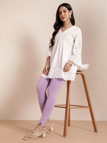 Image of TWIN BIRDS Super Stretchable Cotton Elasthane Fabric Ankle Length Leggings for Women