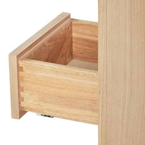 ARIEL Hepburn 42\" Inch Oak Single Bathroom Vanity with Sink, Carrara White Quartz Countertop 1.5 inch Edge and backsplash, Soft Closing Door and Drawer, Matte Black - Thumbnail 7