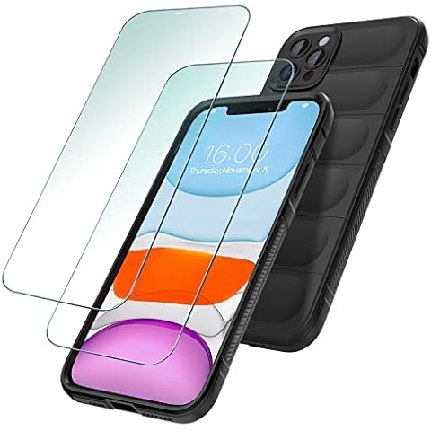 ibelief for iPhone 11 Pro Max Case, Silicone Slim Shockproof Case Cover with 2 Pack Screen Protector, Protective Phone Cover for iPhone 11 Pro Max 6.5 inch (Black) Cover