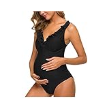 [Onabebi] マタニティ 水着 ワンピース スイミング スイムウェア ママ水着 ブラ付き 海 温泉 水泳 フィットネス 体型カバー おしゃれ （改良型）