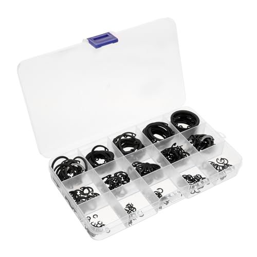 Unomor 1 Set Elastic Circlip Bearing Clips Assorted Retaining Rings Metal Circlip Retaining Rings Assortment Retainer Clip Flat Washer Assortment Kit Small Snap Rings Small c Clamps 65