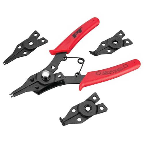 Performance Tool W1159 5-Piece Interchangeable Jaw Snap Ring Plier Set, Straight, 45 degree & 90 Degree